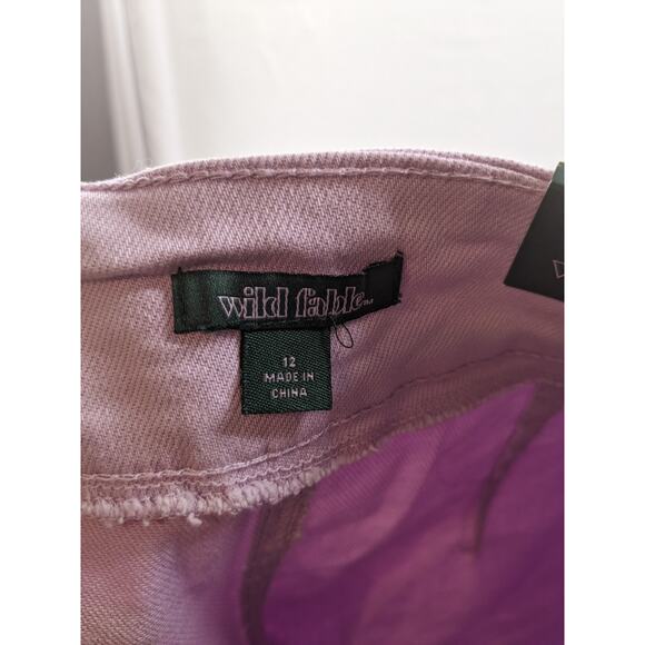 Wild Fable Jean Shorts Pleats Lavender 12 Cutoff Super High Rise Bermuda Raw Hem - Picture 5 of 8